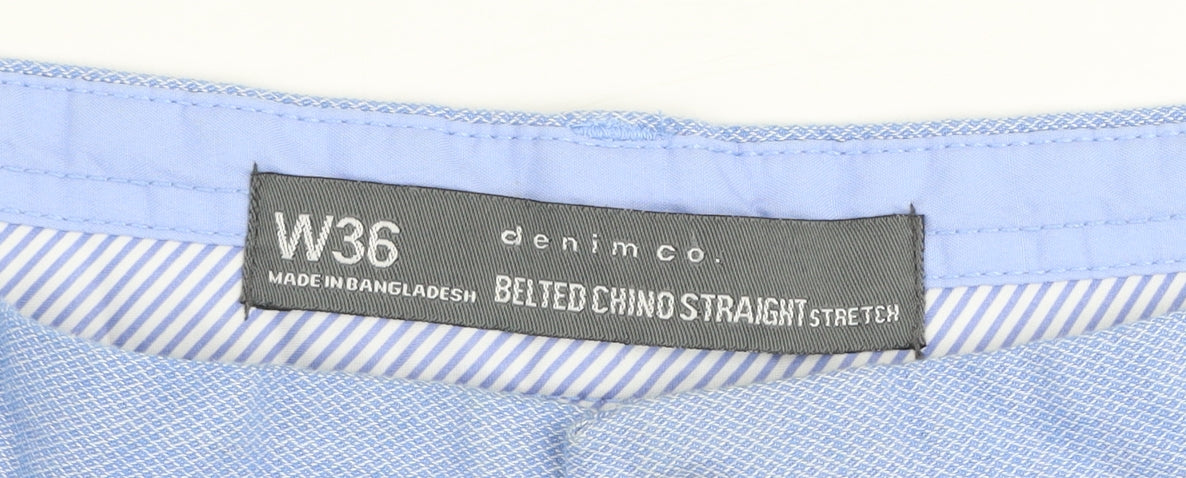 Denim Co. Men's Blue Chino Shorts Size W36 Casual Cotton Stretch