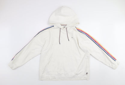 Womens UK Size L Tommy Hilfiger Denim White Pullover Hoodie