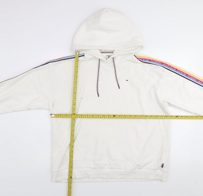 Womens UK Size L Tommy Hilfiger Denim White Pullover Hoodie