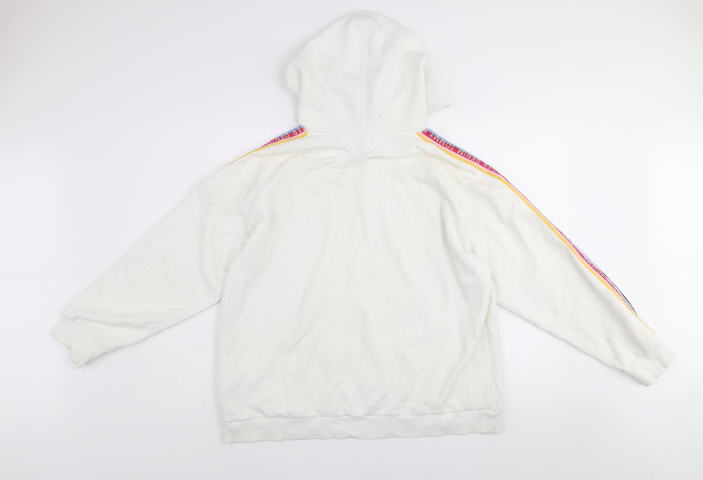 Womens UK Size L Tommy Hilfiger Denim White Pullover Hoodie