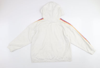 Womens UK Size L Tommy Hilfiger Denim White Pullover Hoodie