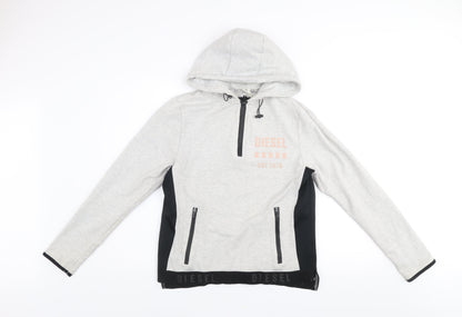 Womens UK Size L Diesel Grey Pullover Hoodie