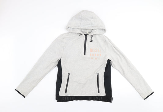 Womens UK Size L Diesel Grey Pullover Hoodie