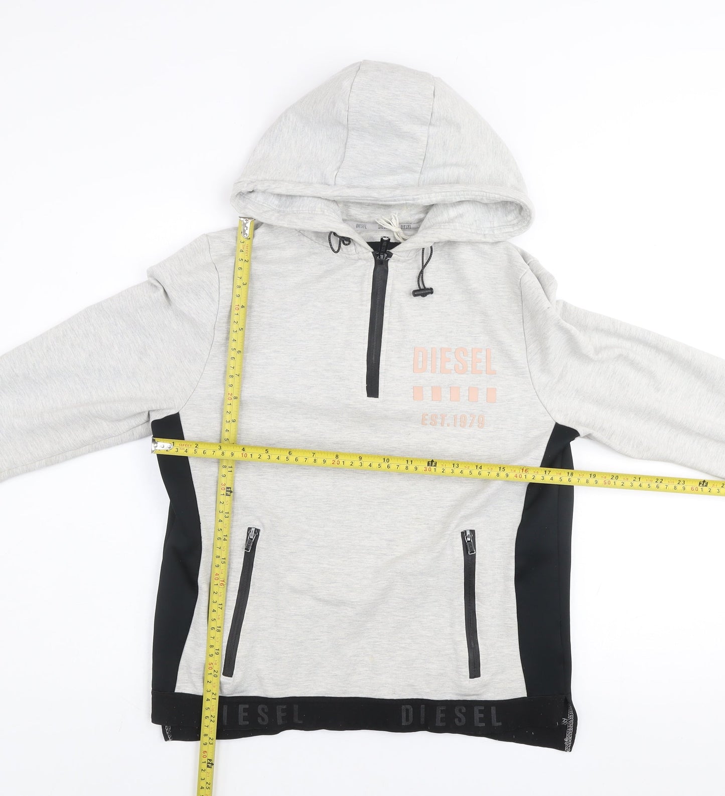 Womens UK Size L Diesel Grey Pullover Hoodie