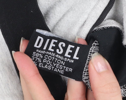 Womens UK Size L Diesel Grey Pullover Hoodie