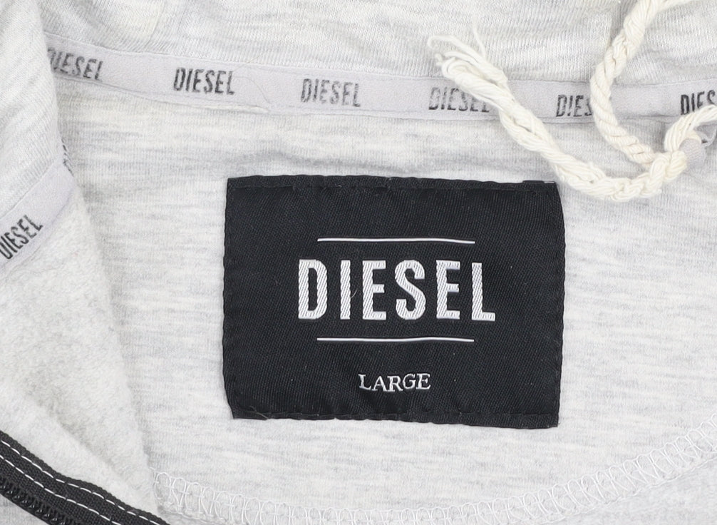 Womens UK Size L Diesel Grey Pullover Hoodie