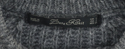 Womens UK Size S Zara Grey Pullover Jumper