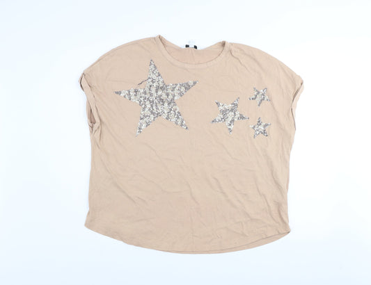 Womens UK Size 18 NEXT Beige Basic T-Shirt
