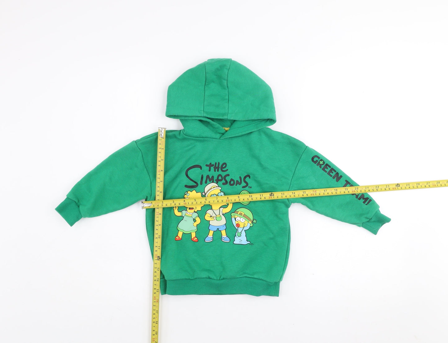 Boys UK Size 3-4 Years The Simpsons Green Pullover Hoodie