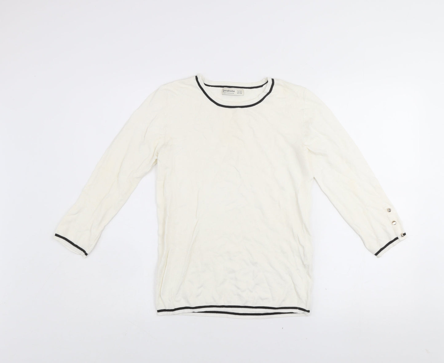 Womens UK Size 12 Stradivarius Ivory Pullover Jumper
