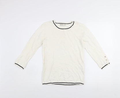 Womens UK Size 12 Stradivarius Ivory Pullover Jumper