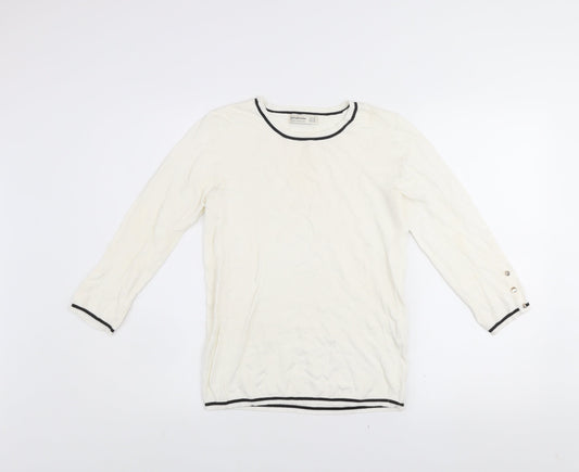 Womens UK Size 12 Stradivarius Ivory Pullover Jumper