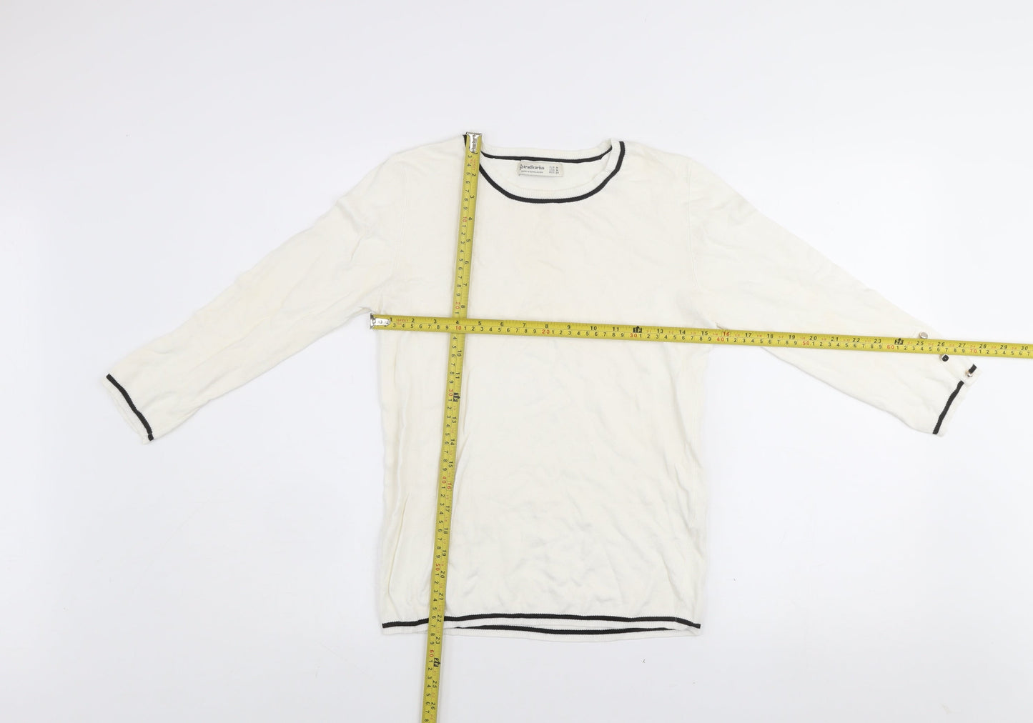 Womens UK Size 12 Stradivarius Ivory Pullover Jumper