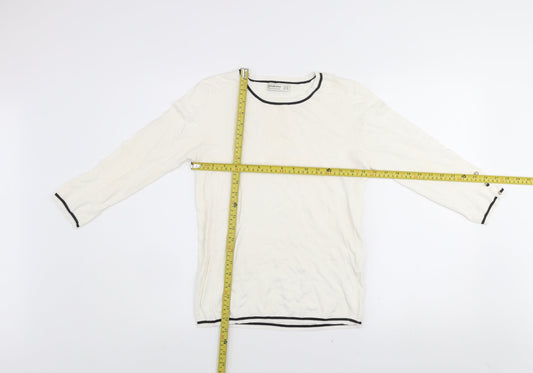 Womens UK Size 12 Stradivarius Ivory Pullover Jumper