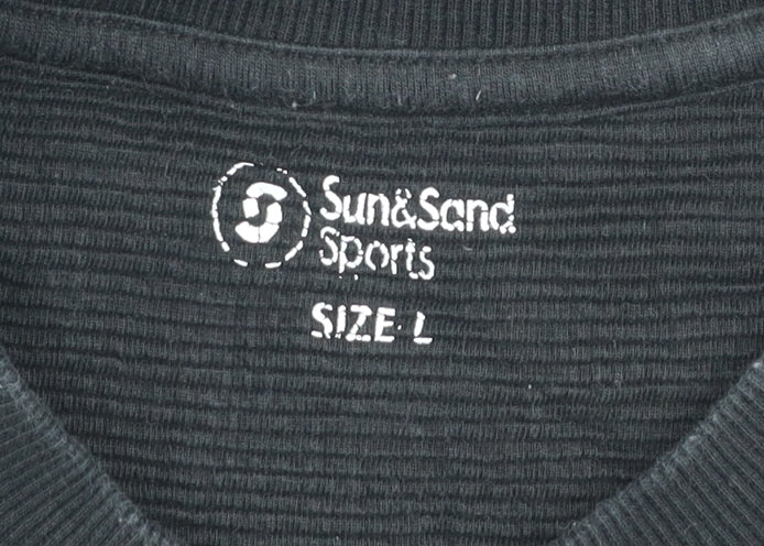 Sun & Sand Sports Men’s Black Cotton Crew Neck T-Shirt Size L