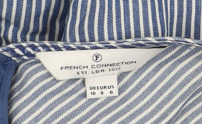 French Connection Women Blue Striped 100% Lyocell Jumpsuit UK 10
