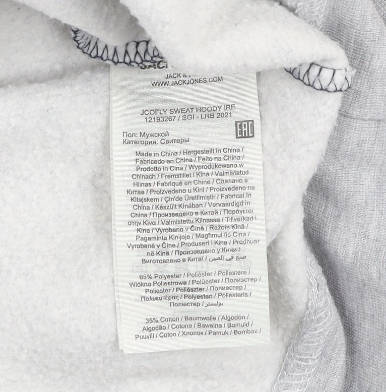 Mens UK Size XL JACK & JONES Grey Pullover Hoodie