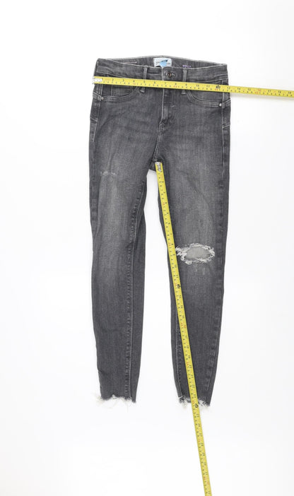 River Island Women Grey Skinny Distressed Jeans Size 8