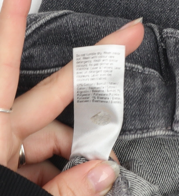 River Island Women Grey Skinny Distressed Jeans Size 8