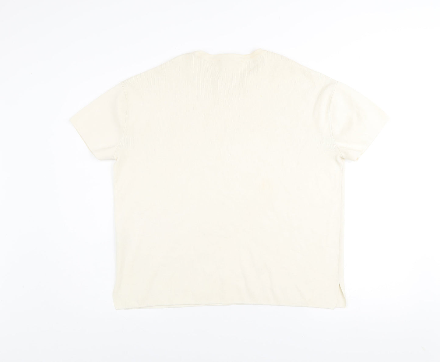 Womens UK Size S Zara Ivory Basic T-Shirt