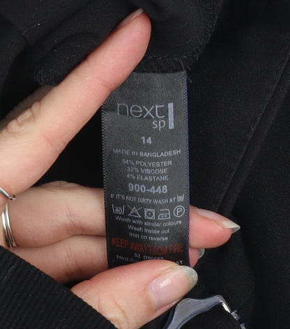 Next Women Black Size 14 Regular Dress Pants Work Trousers