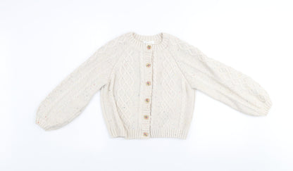 Girls UK Size 11-12 Years Leigh Tucker Willow Beige Cardigan Jumper
