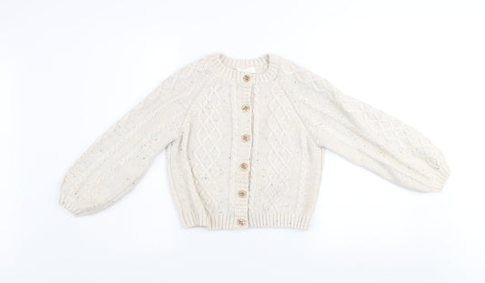 Girls UK Size 11-12 Years Leigh Tucker Willow Beige Cardigan Jumper