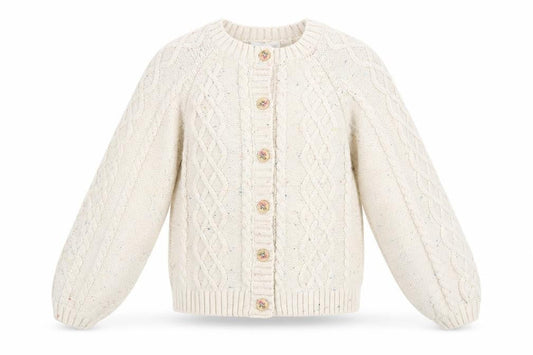 Girls UK Size 11-12 Years Leigh Tucker Willow Beige Cardigan Jumper