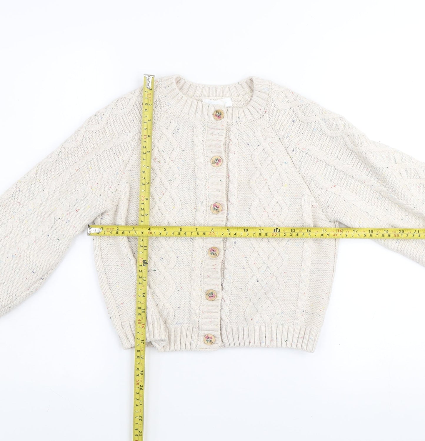 Girls UK Size 11-12 Years Leigh Tucker Willow Beige Cardigan Jumper