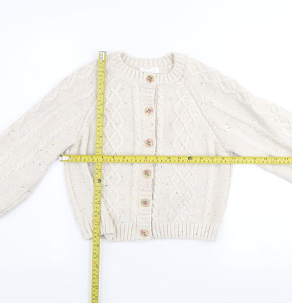 Girls UK Size 11-12 Years Leigh Tucker Willow Beige Cardigan Jumper