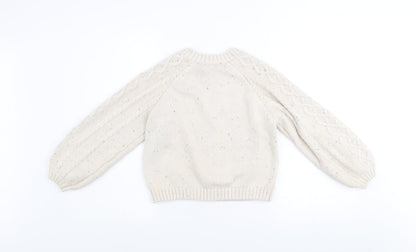 Girls UK Size 11-12 Years Leigh Tucker Willow Beige Cardigan Jumper
