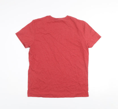 Superdry Men Red Graphic Logo Short Sleeve Crew Neck T-Shirt Size L