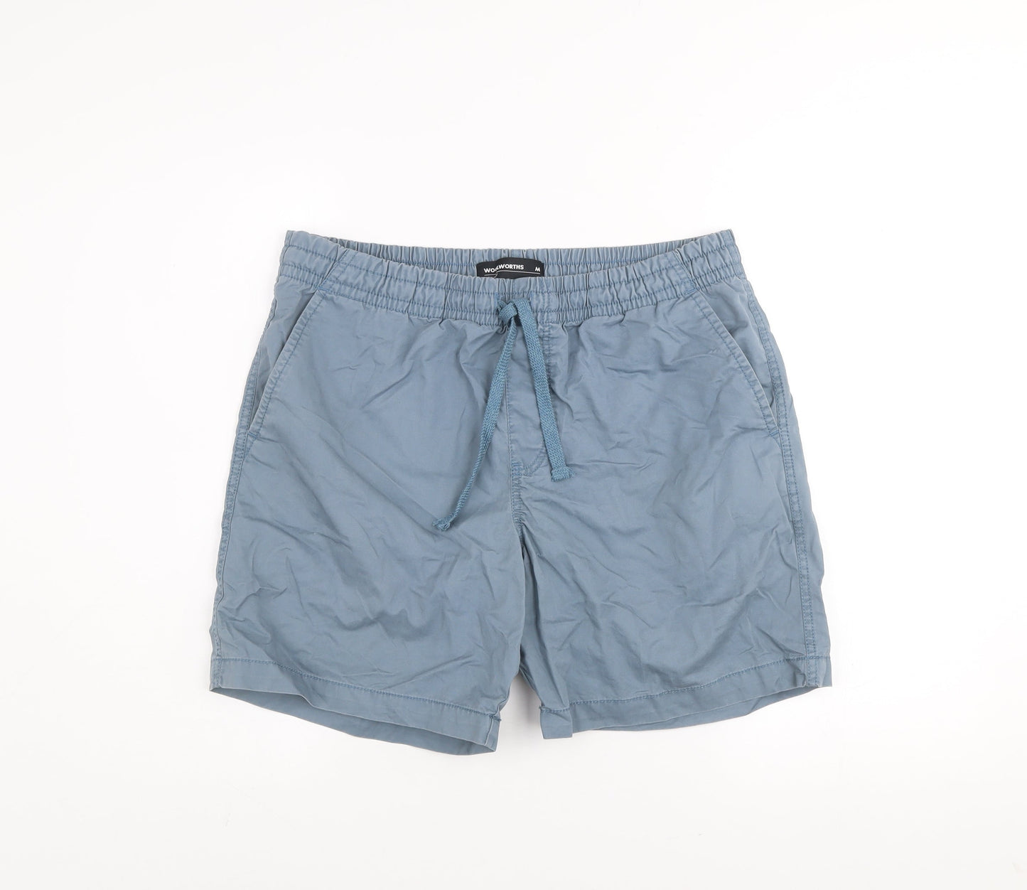 Woolworths Mens Blue Cotton Drawstring Casual Shorts M