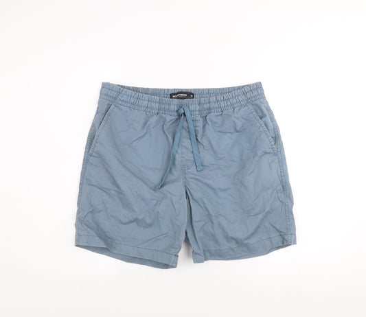 Woolworths Mens Blue Cotton Drawstring Casual Shorts M