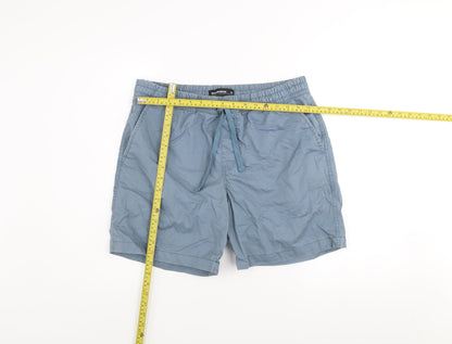 Woolworths Mens Blue Cotton Drawstring Casual Shorts M