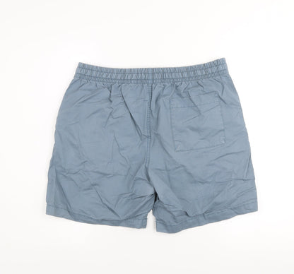 Woolworths Mens Blue Cotton Drawstring Casual Shorts M
