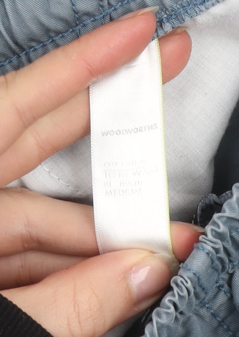 Woolworths Mens Blue Cotton Drawstring Casual Shorts M