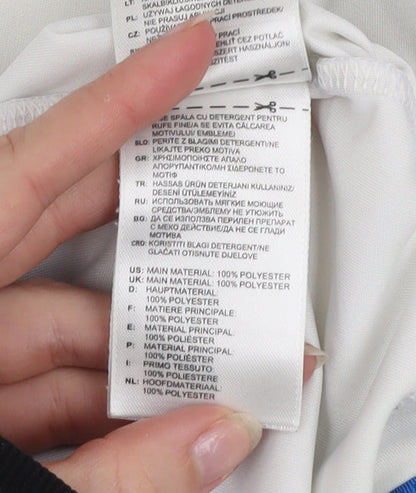 Adidas Men's White Blue Climalite Short Sleeve Sports T-Shirt Size S