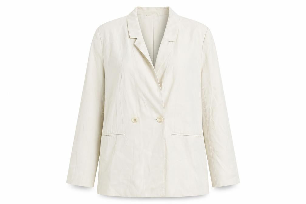 H&M Women Beige Regular Fit Blazer Jacket Size S