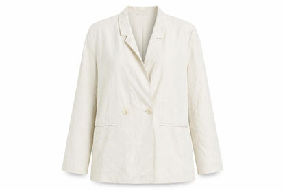 H&M Women Beige Regular Fit Blazer Jacket Size S