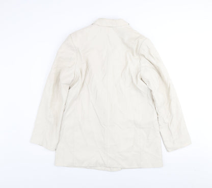 H&M Women Beige Regular Fit Blazer Jacket Size S