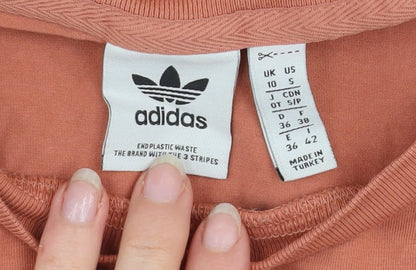 Womens UK Size 10 adidas Brown Basic T-Shirt