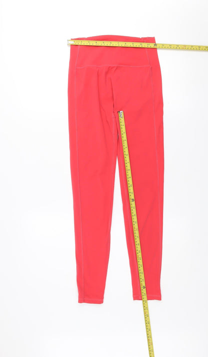 Womens UK Size M ALPHALETE Slim Fit Leggings Red Leggings