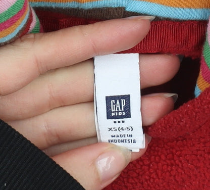 Girls UK Size 4-5 Years Gap Red Pullover Hoodie