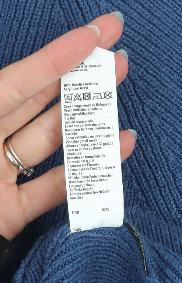 Burton Menswear London Blue Acrylic Crew Neck Men's Jumper Size L