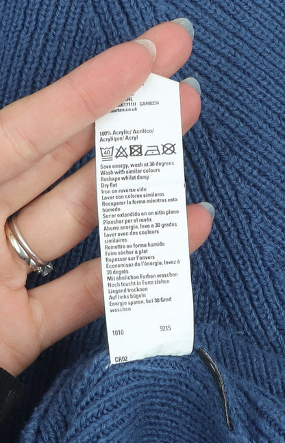 Burton Menswear London Blue Acrylic Crew Neck Men's Jumper Size L