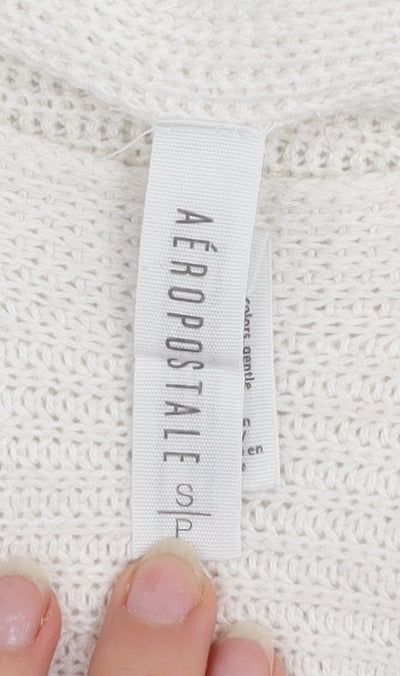 Aéropostale Women’s Ivory Knit Pullover Jumper Size S