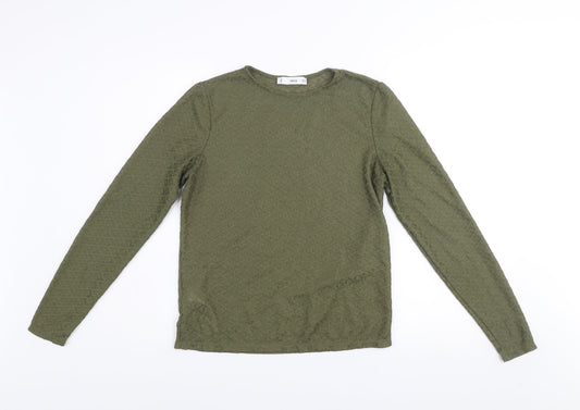 Womens UK Size L MNG Green Pullover Jumper