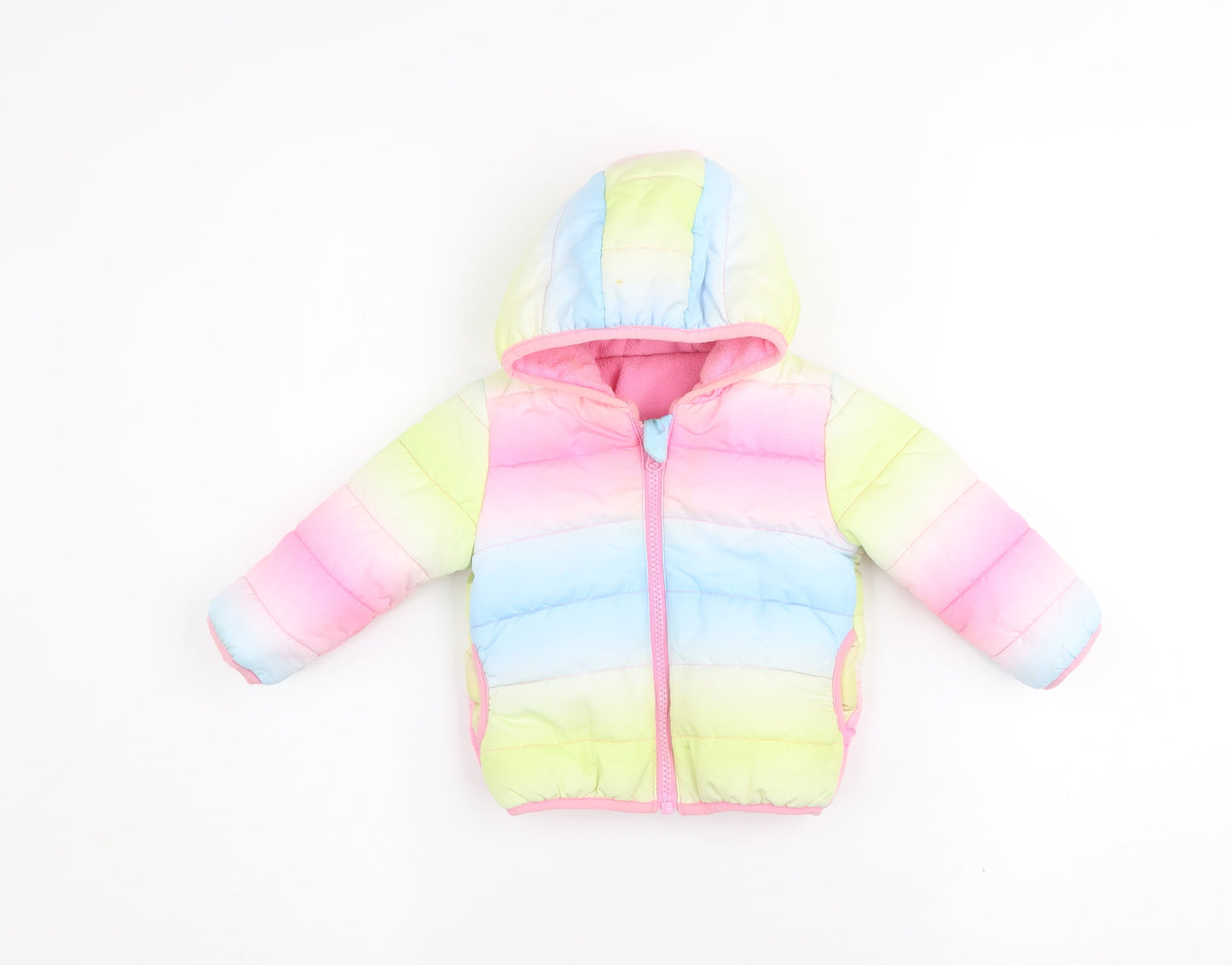 Dunnes Stores Unisex Baby Multicoloured 6-9 Months Hooded Puffer Jacket