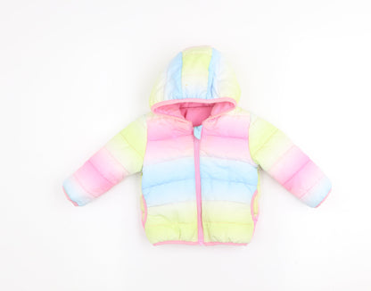 Dunnes Stores Unisex Baby Multicoloured 6-9 Months Hooded Puffer Jacket